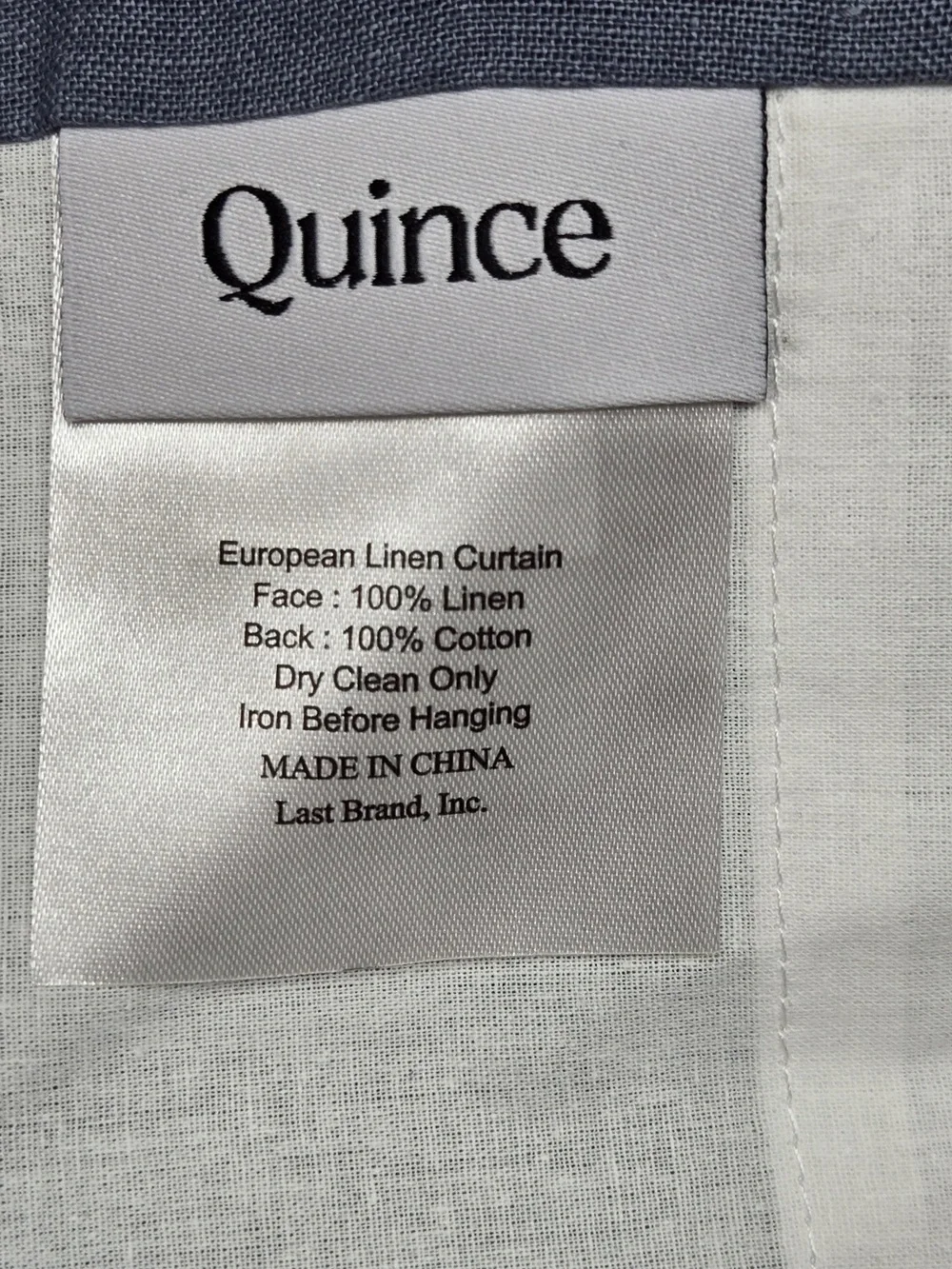 NWT QUINCE Set Of 2 48x96 European Linen Curtains Blue 8703